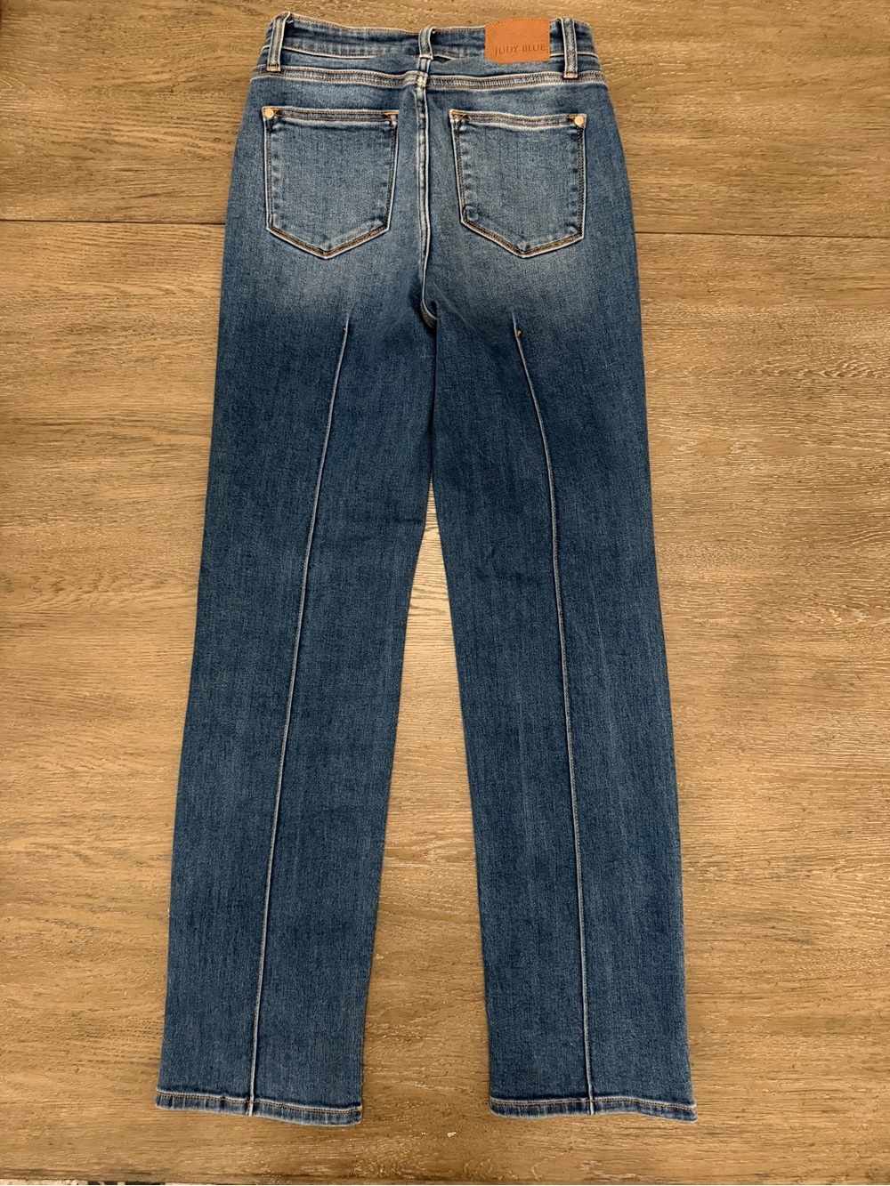 Judy Blue Medium Wash High Rise Seam-Front Straight Leg Jeans Size 7/28 - Picture 12 of 13